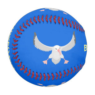 Niedlicher Albatross-Vogel mit Cartoon Baseball