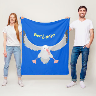 Niedlicher Albatross-Vogel mit Cartoon Fleecedecke