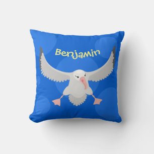Niedlicher Albatross-Vogel mit Cartoon Kissen