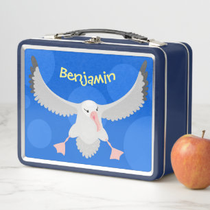 Niedlicher Albatross-Vogel mit Cartoon Metall Brotdose