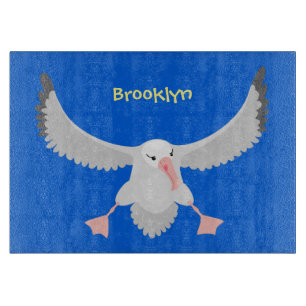 Niedlicher Albatross-Vogel mit Cartoon Schneidebrett