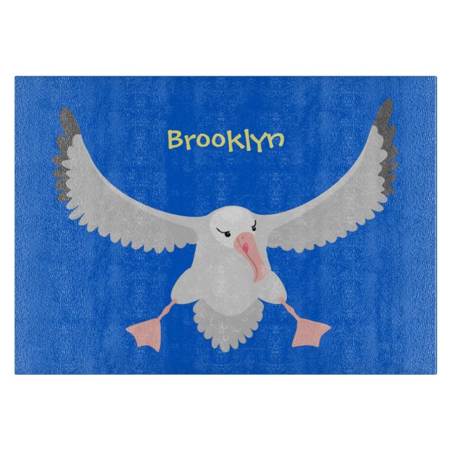 Niedlicher Albatross-Vogel mit Cartoon Schneidebrett (Vorderseite)
