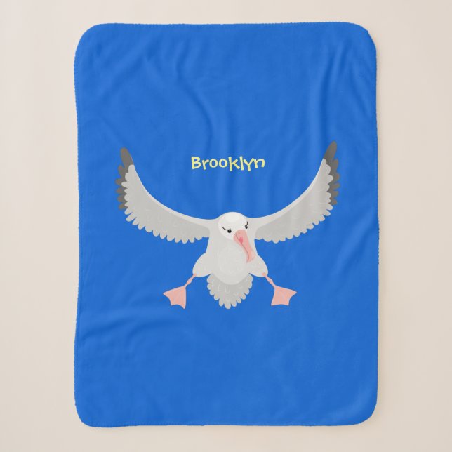 Niedlicher Albatross-Vogel mit Cartoon Sherpadecke (Vorderseite)