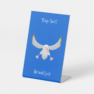 Niedlicher Albatross-Vogel mit Cartoon Sockelschild