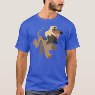 Niedlicher alberner Cartoon-Afghanen-T - Shirt