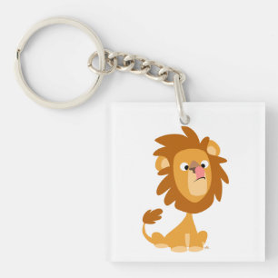Niedlicher Alberner Cartoon Lion Acrylic Schlüssel Schlüsselanhänger