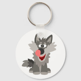 Niedlicher Alberner Cartoon Wolf Schlüsselanhänger