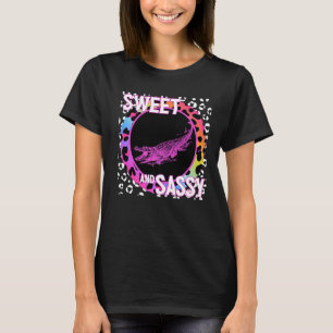 Niedlicher Alligator 90er Nostalgie Regenbogen Leo T-Shirt