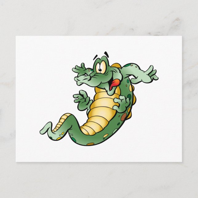 Niedlicher Alligator Cartoon Postkarte (Vorderseite)