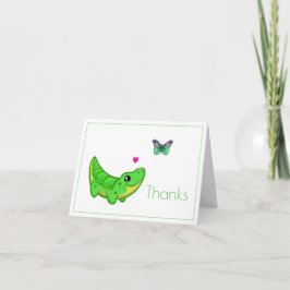 Niedlicher Alligator danken Ihnen zu kardieren Dankeskarte