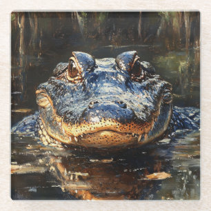 Niedlicher Alligator in der Florida Everglades Mal Glasuntersetzer