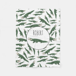 Niedlicher Alligator-Krokodil-Muster-Individuelle Fleecedecke