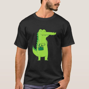 Niedlicher Alligator mit Beutel-Krokodil mit Handt T-Shirt