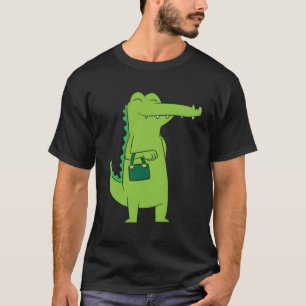 Niedlicher Alligator mit Beutel-Krokodil mit Handt T-Shirt