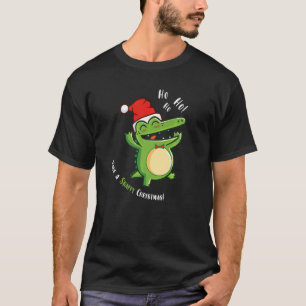 Niedlicher Alligator mit Weihnachts-Weihnachtskrok T-Shirt