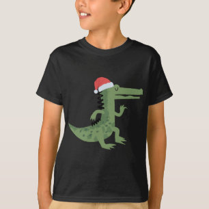 Niedlicher Alligator mit Weihnachtsmannmütze Weihn T-Shirt