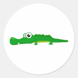 Niedlicher Alligator Runder Aufkleber