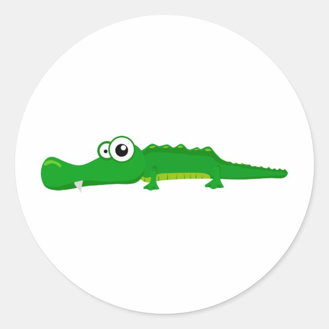 Niedlicher Alligator Runder Aufkleber (Vorderseite)