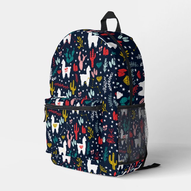 Niedlicher Alpaca-Backpack Bedruckter Rucksack (Rückseitige Ecke Rechts)