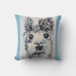 Niedlicher Alpaca Lllama Wasserfarbener Film und F Kissen