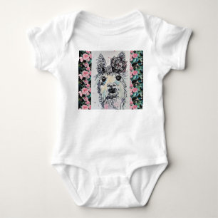 Niedlicher Alpacca Llama Watercolor Baby Anzug Strampler