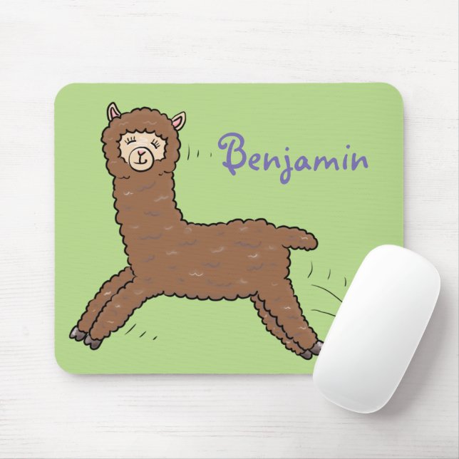 Niedlicher Alpaka-Cartoon Mousepad (Mit Mouse)