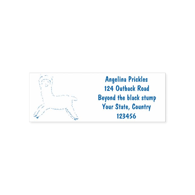 Niedlicher Alpaka-Cartoon Permastempel (Design)