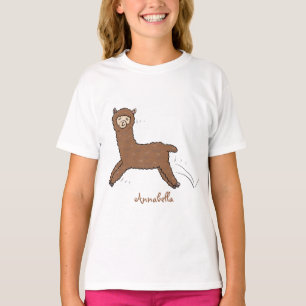 Niedlicher Alpaka-Cartoon T-Shirt