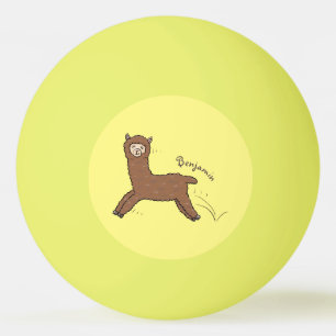 Niedlicher Alpaka-Cartoon Tischtennisball