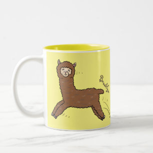 Niedlicher Alpaka-Cartoon Zweifarbige Tasse