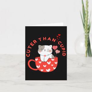 Niedlicher als Cupid Kawaii Katze in Tasse Pelz Ma Karte