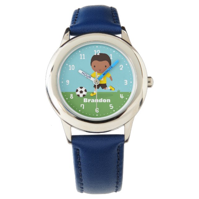Niedlicher American Football Football Football Boy Armbanduhr (Vorderseite)