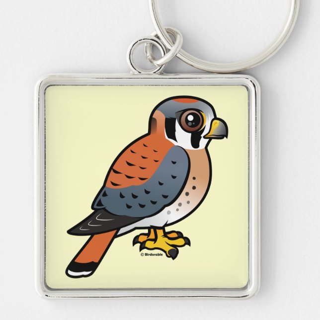 Niedlicher amerikanischer Kestrel Schlüsselanhänger (Vorne)