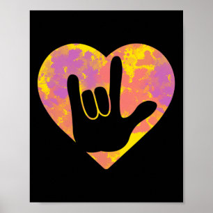 Niedlicher amerikanischer Sign Language-Prix Poster