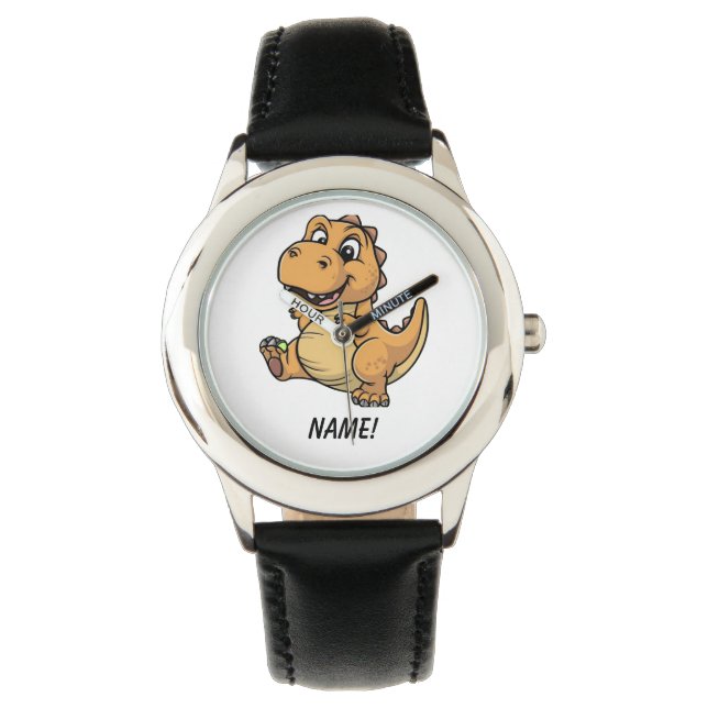 Niedlicher amüsanter prähistorischer Dinosaurier-C Armbanduhr (Vorderseite)
