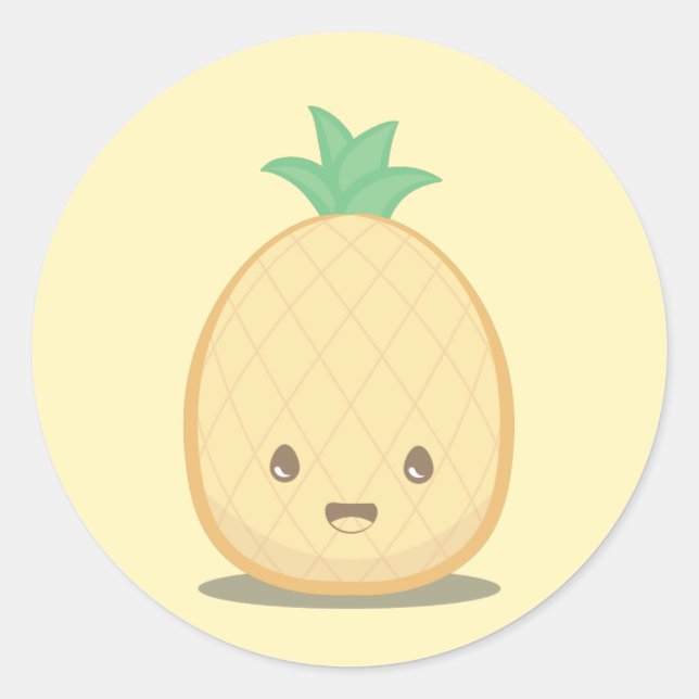 Niedlicher Ananas-Aufkleber Runder Aufkleber (Vorderseite)