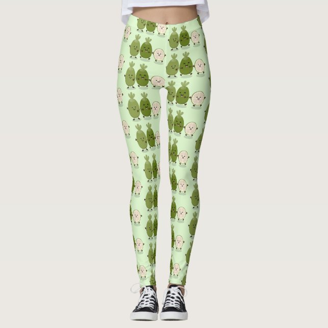 Niedlicher Ananas guava feijoa lustiger Cartoon Leggings (Vorderseite)