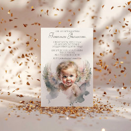 Niedlicher Angel Baby Taufe Wasserfarbe Einladung