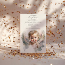 Niedlicher Angel Baby Taufe Wasserfarbe Einladung