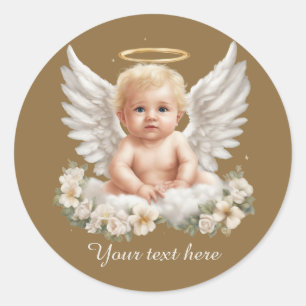 Niedlicher Angel-Babytext Runder Aufkleber