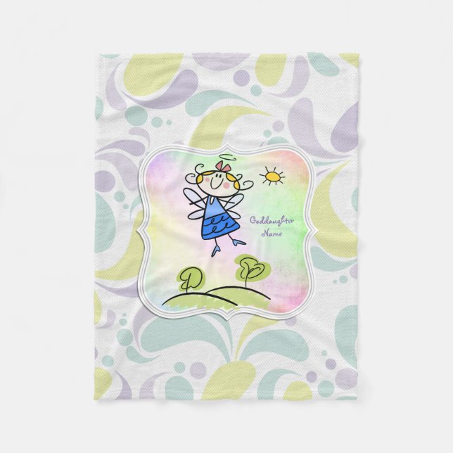 Niedlicher Angel Godtochter gibt Personalisierte G Fleecedecke (Vorderseite)