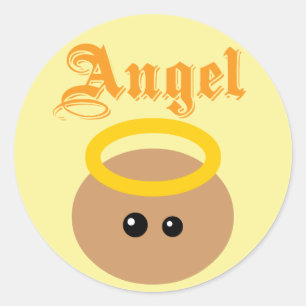 Niedlicher Angel Runder Aufkleber