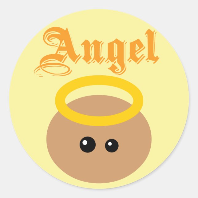 Niedlicher Angel Runder Aufkleber (Vorderseite)