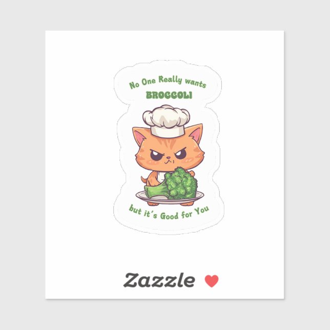Niedlicher Angry Cat Sticker Funny Kawaii Cat Food (Blatt)