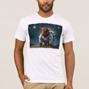 Niedlicher Angus Bull in einem Raum T-Shirt