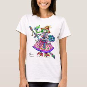 Niedlicher Anime-Hexe Kawaii Halloween magischer T-Shirt