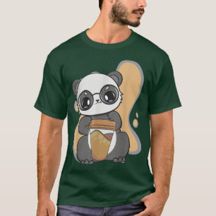 Niedlicher Anime-Panda und Kawaii-Bär trinken Eism T-Shirt