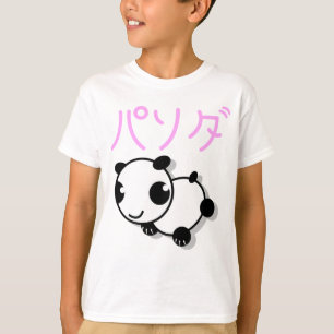 niedlicher Animeart-Panda-T - Shirt - Rosa