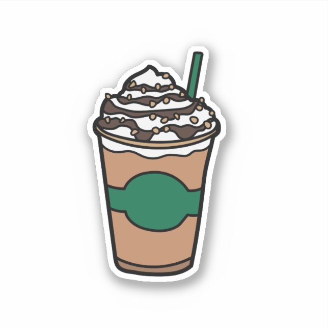 Niedlicher Animierter Becher für die Kaffeemaschin Aufkleber (Vorderseite)