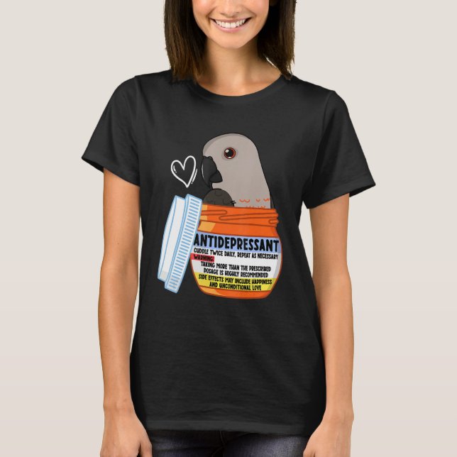 Niedlicher Antidepressiv Papagei I T-Shirt (Vorderseite)